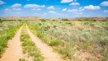 Fototapeta na wymiar Landscape in Lake Meredith National Recreation Area, Texas, USA