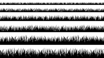 Grass silhouette. Turf coating banners for edging and overlays. - obrazy, fototapety, plakaty