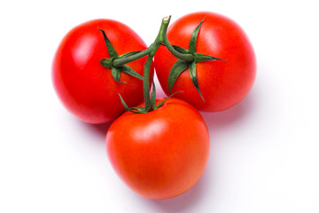 Tomato in isolated white background