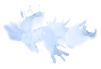 Obraz premium Abstract watercolor background hand-drawn on paper. Volumetric smoke elements. Navy blue color. For design, web, card, text, decoration, surfaces.