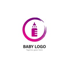 Baby logo template design. Baby logo with modern frame vector design