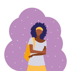 young black girl student modeling