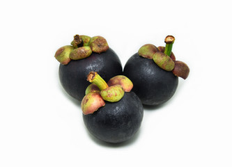 Mangosteen fruit isolated on white