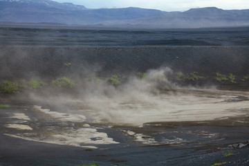 Dust storm at Skeidararsandur  outwash plain Eastern Iceland Scandinavia