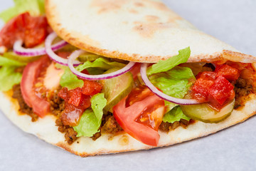 sandwich wrap with meat and vegetables