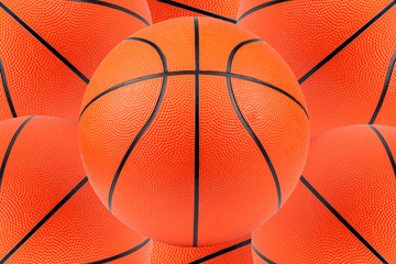 Basketball as a sports and fitness symbol of a team leisure activity playing with a leather ball dribbling