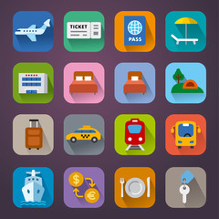 travel flat icons