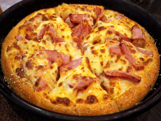 Homemade Fresh Ham and Cheese Pizza