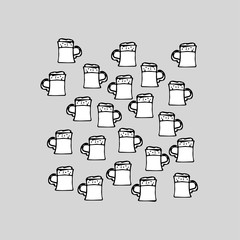 beer party design, Beer beverages retro cartoon pattern  