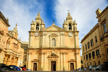 Fototapeta na wymiar St. Paul's Cathedral, Mdina