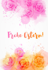 Frohe Ostern background with rose flowers