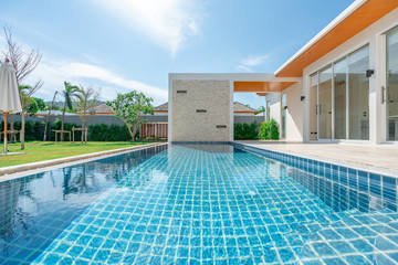 real estate Interior and exterior design swimming pool of the house