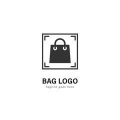 Shop logo template design. Shop logo with modern frame vector design
