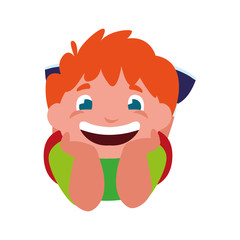 happy little boy character