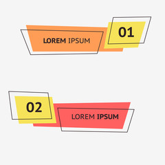 Set of flat geometric polygon vector banners.