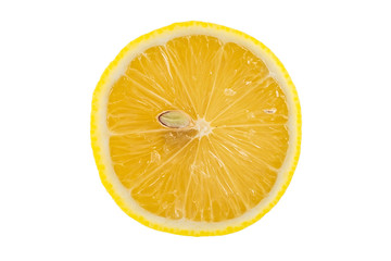 Fresh lemon sliced on white background