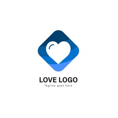 Love logo template design. Love logo with modern frame vector design