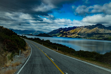 Mountain views, streams and lakes and plants of New Zealand