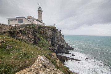 Fototapeta na wymiar Faro de Cabo Mayor lighthouse in Santander Cantabria Spain