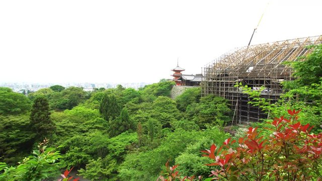 Kiyomizu-dera restoration works - Buddhist Temple Complex in Kyoto Japan, 2017