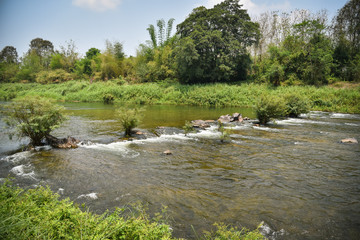 Fototapeta na wymiar Lanscape river water stream from moutian