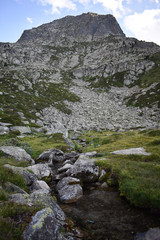 Rocky landscape near the lake Les Abelletes, in Pas de la Casa, Andorra