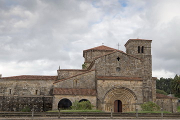 Fototapeta na wymiar Castaneda Collegiate church Cantabria Spain on July 1, 2017
