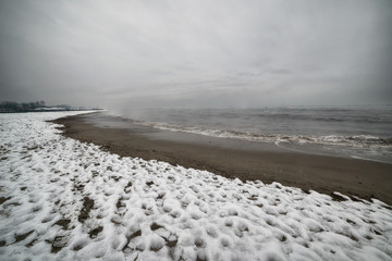 snowfall on the beach