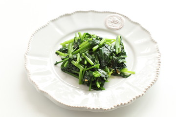 Spinach sauteed served with mascarpone cheese