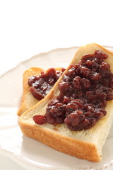 Japanese food, red bean paste on toast for Nagoya regional food image