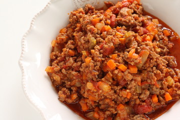 Homemade mince beef for lasagna cooking image