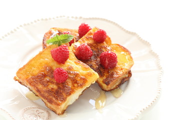 Raspberry and honey french toast