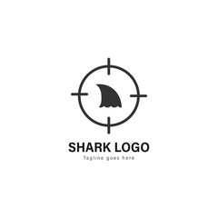 Shark logo template design. Shark logo with modern frame vector design