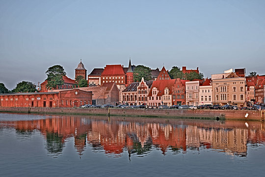view of city of l&uuml;beck germany