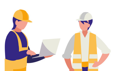 couple of men builders working