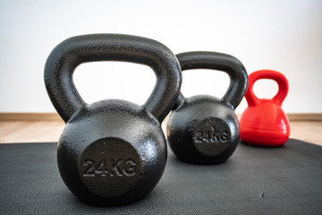 Obraz na płótnie Canvas Kettlebell training with background