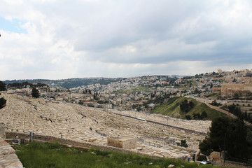 Panoramic view on the Jewish Cemetery, Mount of Olives, Jerusalem,Israel