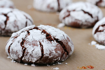 cookies chocolate cracks freshness. tasty dessert concept. cookies for holidayand christmas