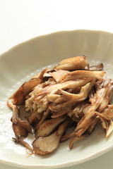 Japanese Maitake mushroom stir fried for vegetarian food