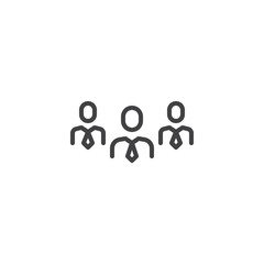 Fototapeta premium Team Work User Group line icon. linear style sign for mobile concept and web design. Business people outline vector icon. Symbol, logo illustration. Pixel perfect vector graphics