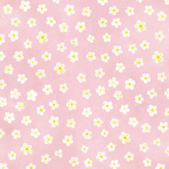 Small white flower pattern illustration on pink background