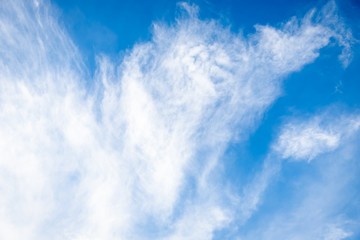 Blue sky with cirrocumulus white clouds. Sky background