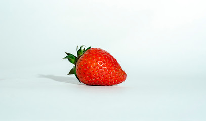  fresh strawberries. white background. crop 2019. one or several