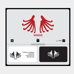 Obraz premium logo wings concept for comunity technology simple