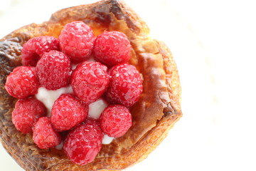 Raspberries pastry for gourmet image