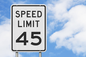 US 45 mph Speed Limit sign