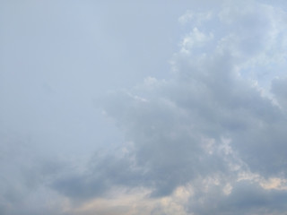 White soft cloud texture on blue sky background