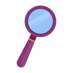 Magnifying glass. Flat vector icon on white background