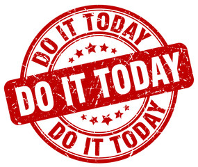 do it today red grunge stamp