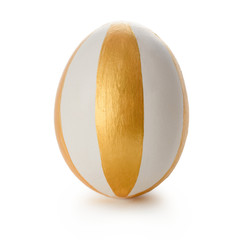 Golden Easter egg on white